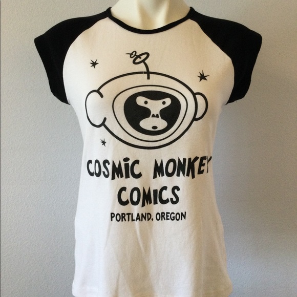 Cosmic Monkey Comics Portland Oregon Tee Shirt - Picture 1 of 8